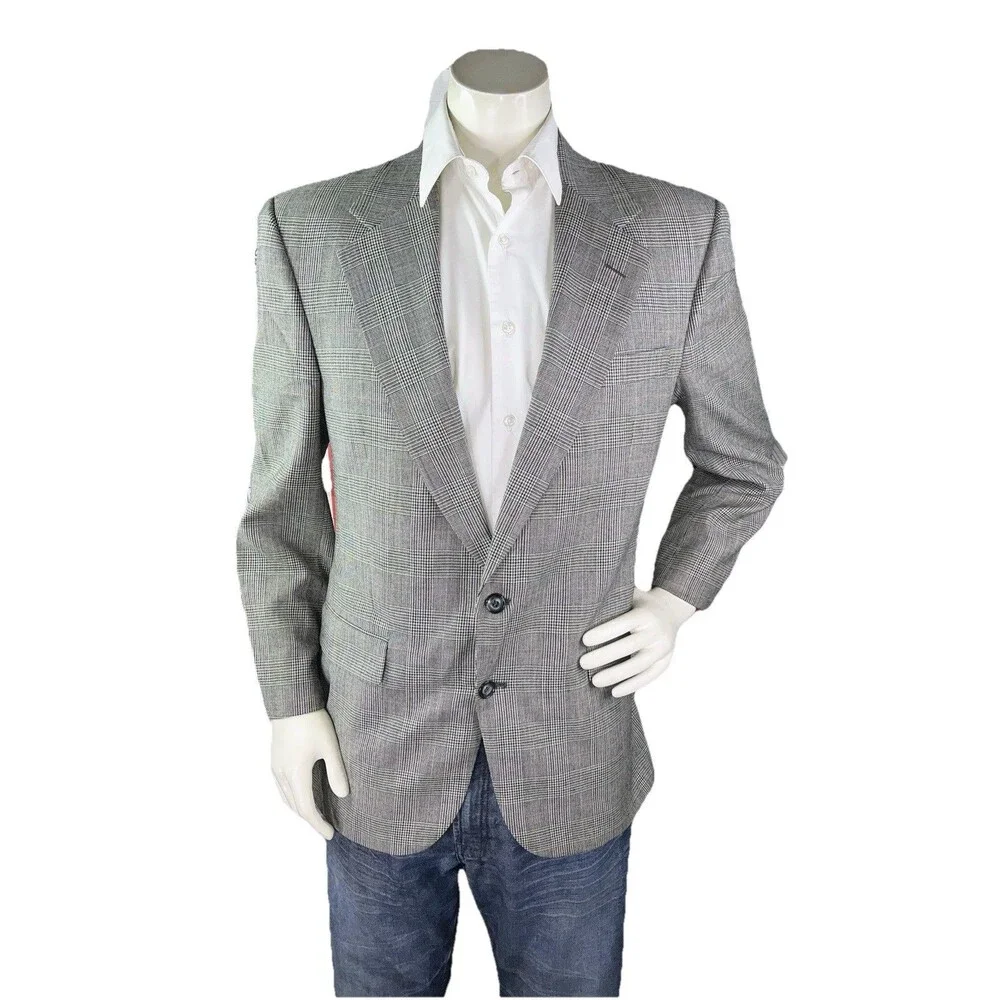 Vintage Bert Pulitzer Blazer Mens 40R Glen Plaid Sport Coat Jacket Made in USA